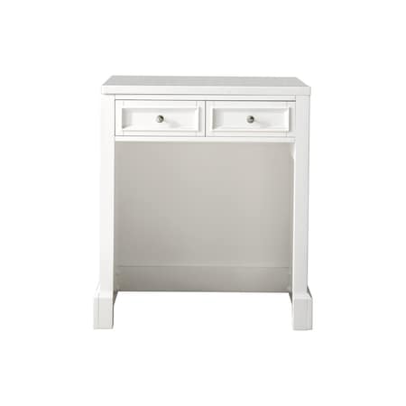 James Martin Vanities De Soto 30in Countertop Unit, Bright White w/ 3 CM White Zeus Quartz Top 825-CU30-BW-3WZ